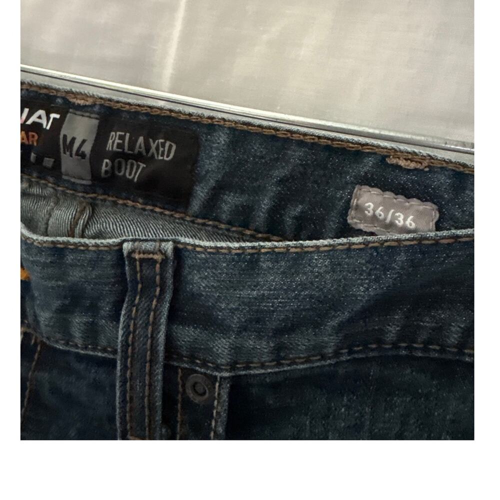 Ariat Rebar M4 Jeans 36x36 Relaxed Boot Cut Blue Denim Jeans Western - Picture 5 of 7